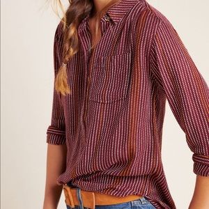 Anthropologie Striped Button Up